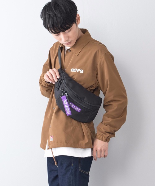 BEN DAVIS(ベンデイビス)の「【BEN DAVIS/ベンデイビス】普段遣い抜群なヘビロテデザイン ワンポイントブランドロゴ入り ユニセックスデザイン ブランドネームリボン付き ウエストバッグ(ボディバッグ/ウエストポーチ・レディース・ブラック/レッド/ピンク/スミクロ/ライトピンク/ネイビー/パープル/イエロー/ライトパープル/グリーン/レッド系その他・FREE)」の6枚目の写真