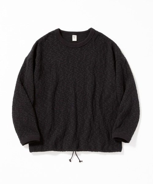 Jackman(ジャックマン)の「Slub Knit Himo LS T-shirt(Tシャツ/カットソー・メンズ・ブラック/ホワイト・MEDIUM/SMALL/LARGE)」の2枚目の写真