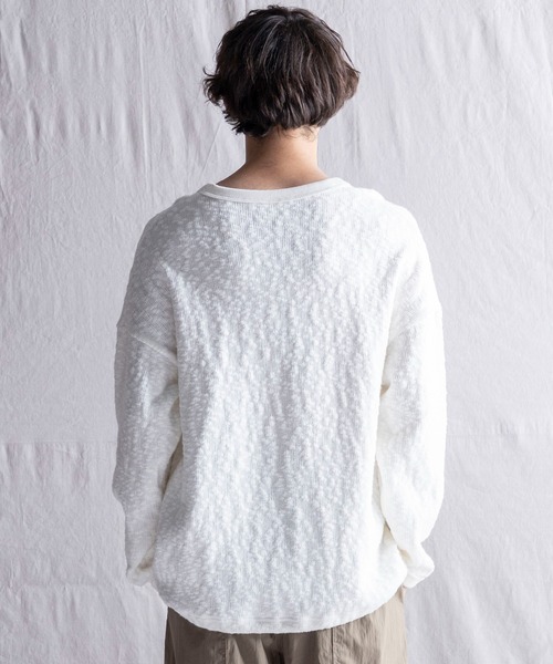 Jackman(ジャックマン)の「Slub Knit Himo LS T-shirt(Tシャツ/カットソー・メンズ・ブラック/ホワイト・MEDIUM/SMALL/LARGE)」の5枚目の写真