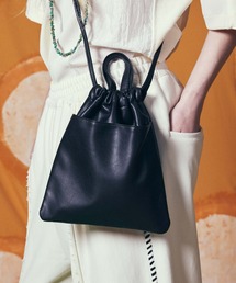 MAISON SPECIAL | 《ユニセックスアイテム》【EX】Vegan Leather Shoulder Drawstring Bag/ヴィーガンレザー巾着ショルダーバッグ【MAISON SPECIAL/メゾンスペシャル】(ショルダーバッグ)