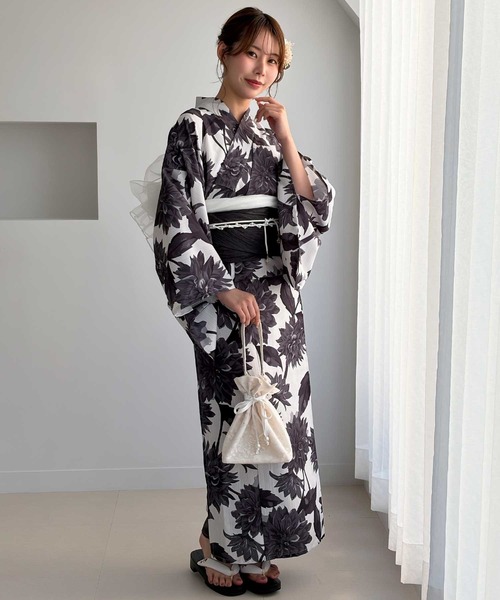 GeeRA(ジーラ)の「アソート花柄浴衣3点セット(浴衣・レディース・ネイビー系1/イエロー系その他/ブルー系その他/ホワイト系その他・FREE)」の11枚目の写真