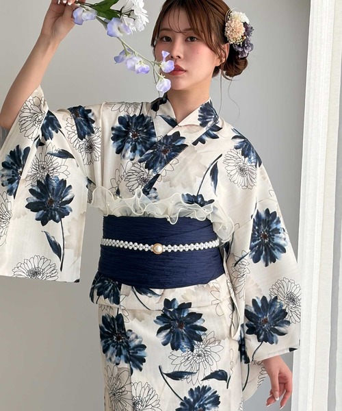 GeeRA(ジーラ)の「アソート花柄浴衣3点セット(浴衣・レディース・ネイビー系1/イエロー系その他/ブルー系その他/ホワイト系その他・FREE)」の18枚目の写真