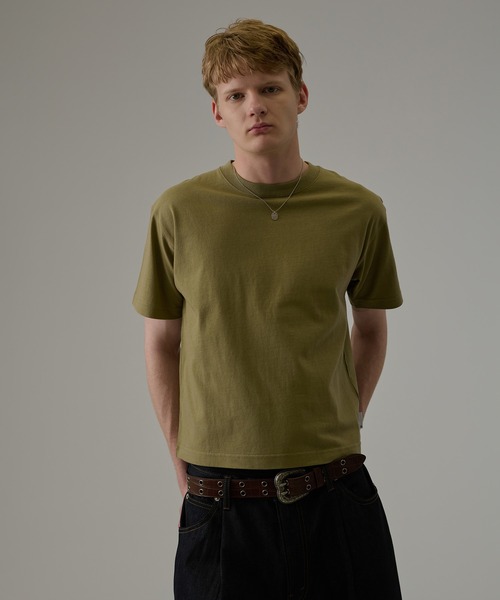 kutir(クティール)の「SOLID CROPPED TSHIRT/無地クロップドTシャツ(Tシャツ/カットソー・メンズ・ネイビー/ブラック系/杢グレー/ブラック/オフホワイト/ボルドー/ブラウン/カーキ/ホワイト系その他/ブラック系その他/グレー系その他/ブラウン系その他/レッド系その他・MEDIUM/LARGE/X-LARGE/SMALL)」の10枚目の写真