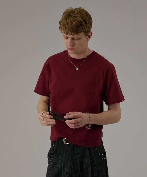 kutir(クティール)の「SOLID CROPPED TSHIRT/無地クロップドTシャツ(Tシャツ/カットソー・メンズ・ネイビー/ブラック系/杢グレー/ブラック/オフホワイト/ボルドー/ブラウン/カーキ/ホワイト系その他/ブラック系その他/グレー系その他/ブラウン系その他/レッド系その他・MEDIUM/LARGE/X-LARGE/SMALL)」の12枚目の写真