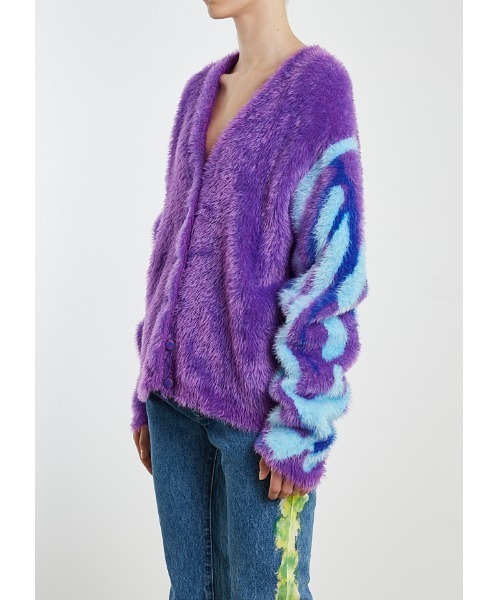 Sky High Farm Workwear(スカイハイ ファーム ワークウェア)の「QUIL LEMONS SWIRL CARDIGAN(カーディガン/ボレロ・メンズ・グリーン/パープル・M/L)」の8枚目の写真