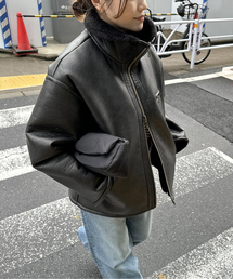 JOURNAL STANDARD | フェイクレザーボアブルゾン(ライダースジャケット)