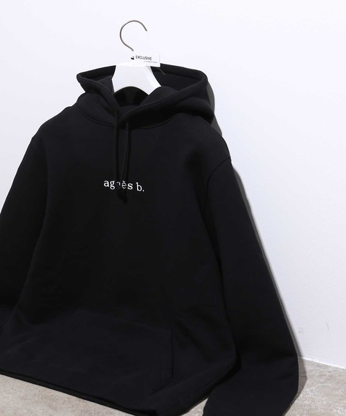 agnes b.(アニエスベー)の「HOODED PARKA WITH LOGO(パーカー・メンズ・ブラック/ボルドー/ホワイト・M/L/XL)」の3枚目の写真