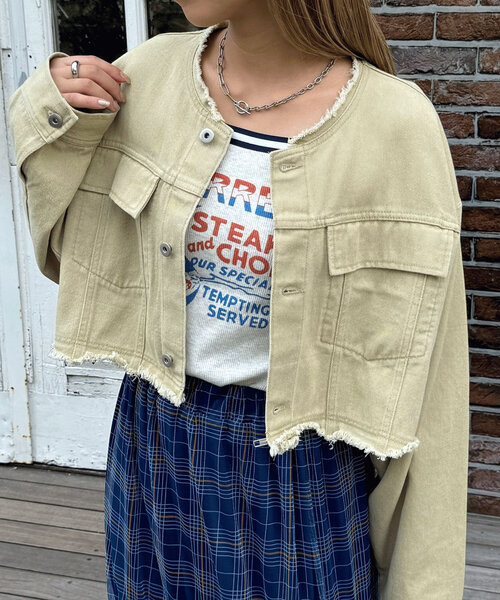 CIAOPANIC(チャオパニック)の「【リバイバル】マルチウェイデニムオーバージャケット(デニムジャケット・レディース・ブラック/ベージュ/ブルー・ONE SIZE)」の17枚目の写真