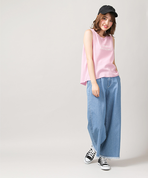 WEGO(ウィゴー)の「WEGO/バックシャンニットタンクトップ(タンクトップ・レディース・イエロー/ピンク・FREE)」の9枚目の写真