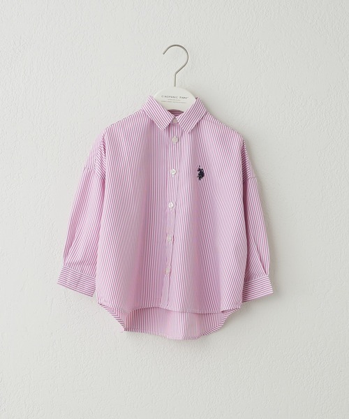U.S. POLO ASSN.(ユーエスポロアッスン)の「【KIDS】【U.S. POLO ASSN/ユーエスポロアッスン】刺繍ストライプオーバーシャツ(シャツ/ブラウス・キッズ・ピンク/ブラック/ネイビー/オレンジ/サックスブルー/ブルー/キャメル/ホワイト/ブルー系その他・140/100/150/120)」の19枚目の写真