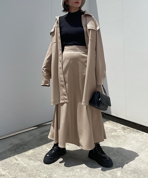 PAGEBOY(ページボーイ)の「エコレザーカスタムロングブルゾン(ブルゾン・レディース・ブラック/オフホワイト/モカ・FREE)」の15枚目の写真