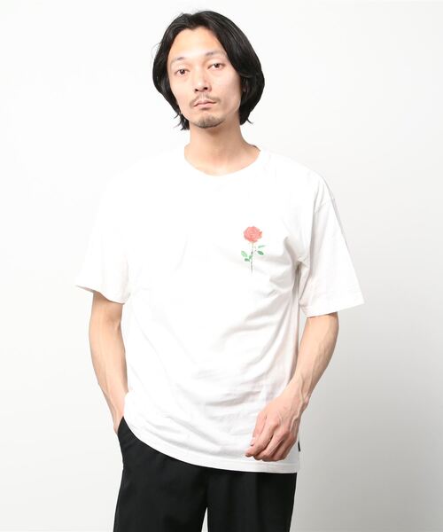MYne(マイン)の「【MYne】Rose Flower Printed Half Sleeve T-shirt(Tシャツ/カットソー・メンズ・ホワイト/ブラック・S/M/L)」の16枚目の写真