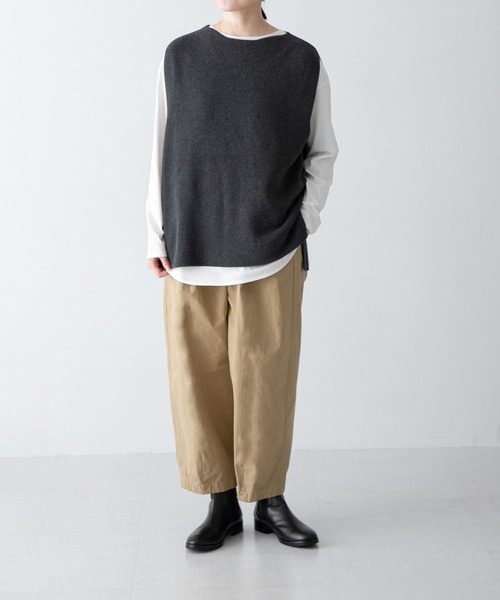 かぐれ(カグレ)の「コットンクロップドパンツ(その他パンツ・レディース・ブラック/オフホワイト/ベージュ・FREE)」の8枚目の写真