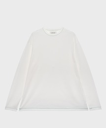 LiNoH | BLANKET STITCH L/S TEE/ブランケットステッチロングスリーブTEE(Tシャツ/カットソー)