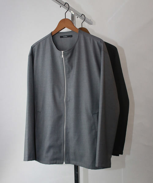 Confirm(コンファーム)の「Confirm / コンファーム ノーカラーZIPジャケット(ノーカラージャケット・メンズ・ブラック/グレー・M/L)」の1枚目の写真