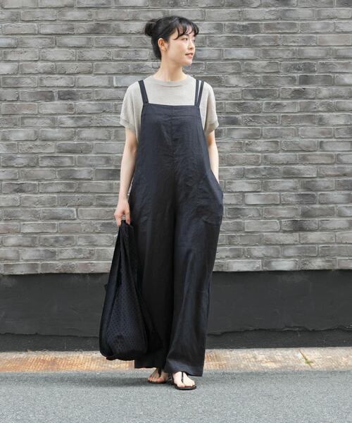かぐれ(カグレ)の「リネンサロペット(サロペット/オーバーオール・レディース・ベージュ/ブラック/チャコールグレー・FREE)」の15枚目の写真