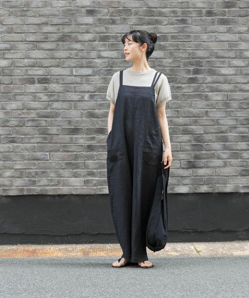 かぐれ(カグレ)の「リネンサロペット(サロペット/オーバーオール・レディース・ベージュ/ブラック/チャコールグレー・FREE)」の12枚目の写真