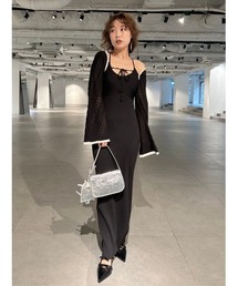 LILY BROWN | レース編みボレロセットニットワンピース(ワンピース)
