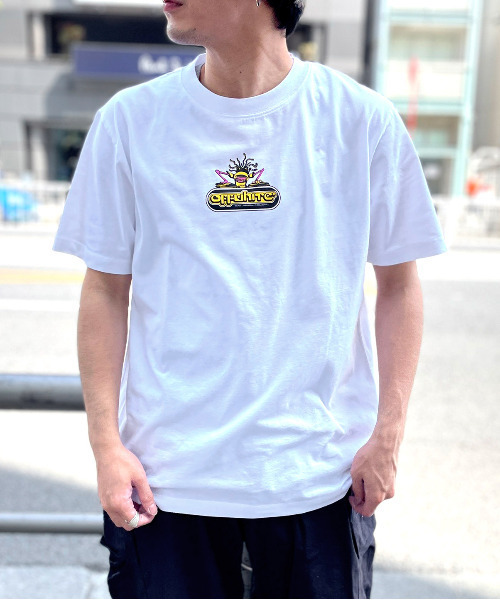 off white(オフホワイト)の「【OFF-WHITE】 オフホワイト メンズ 90's DJ SLIM S/S TEE プリント スリム 半袖 Tシャツ(Tシャツ/カットソー・メンズ・ホワイト・M/L/XL/XXL)」の3枚目の写真