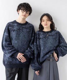 RAGEBLUE | Pattern mohair knit over loose pullover/総柄/モヘヤクルーネックニット(ニット/セーター)