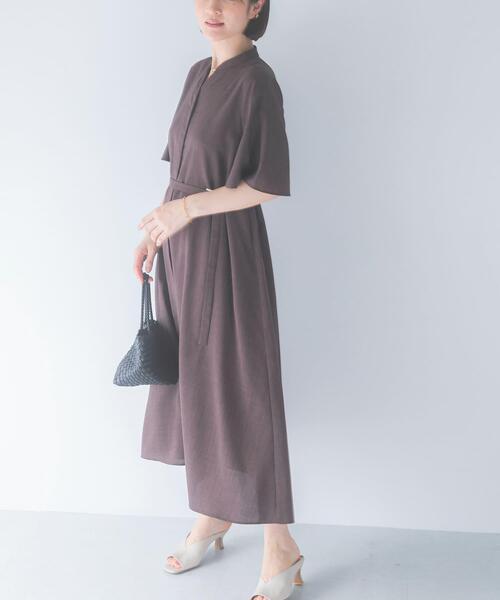 URBAN RESEARCH ROSSO WOMEN(アーバンリサーチ ロッソ)の「ウォッシャブルフレアスリーブワンピース(ワンピース・レディース・ブラウン/ネイビー/グレー・FREE)」の3枚目の写真