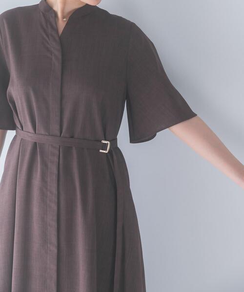 URBAN RESEARCH ROSSO WOMEN(アーバンリサーチ ロッソ)の「ウォッシャブルフレアスリーブワンピース(ワンピース・レディース・ブラウン/ネイビー/グレー・FREE)」の5枚目の写真