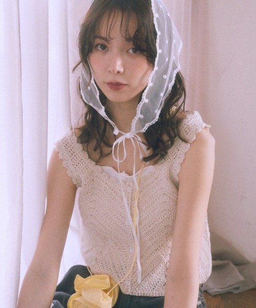earth music&ecology(アースミュージックアンドエコロジー)の「クロシェビスチェ(ベスト・レディース・レッド系その他2/ホワイト系その他2/ブラック/グリーン・FREE)」の2枚目の写真