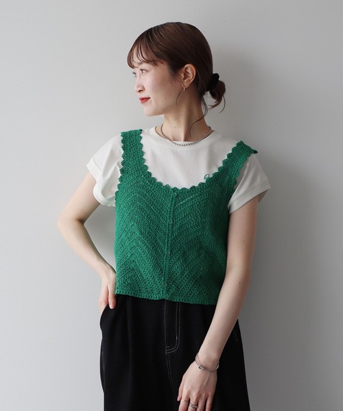 earth music&ecology(アースミュージックアンドエコロジー)の「クロシェビスチェ(ベスト・レディース・レッド系その他2/ホワイト系その他2/ブラック/グリーン・FREE)」の10枚目の写真