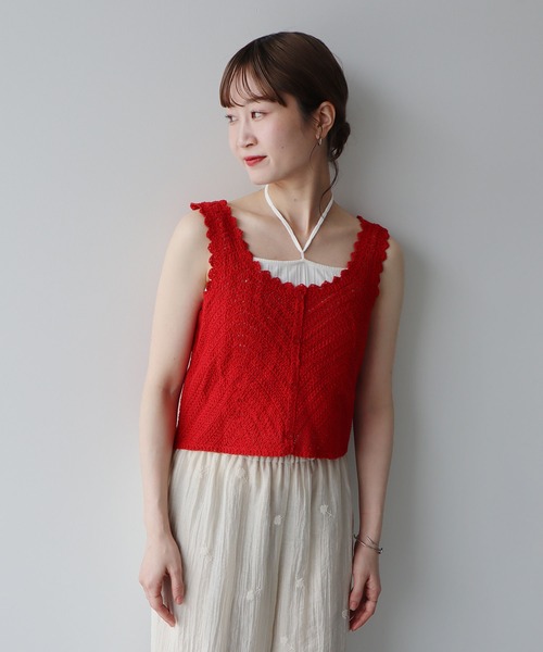 earth music&ecology(アースミュージックアンドエコロジー)の「クロシェビスチェ(ベスト・レディース・レッド系その他2/ホワイト系その他2/ブラック/グリーン・FREE)」の12枚目の写真