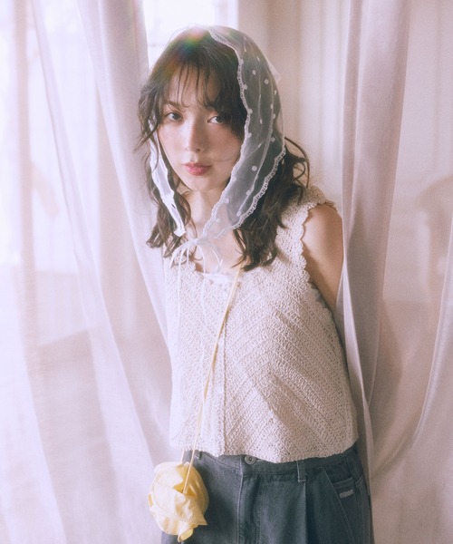 earth music&ecology(アースミュージックアンドエコロジー)の「クロシェビスチェ(ベスト・レディース・レッド系その他2/ホワイト系その他2/ブラック/グリーン・FREE)」の15枚目の写真