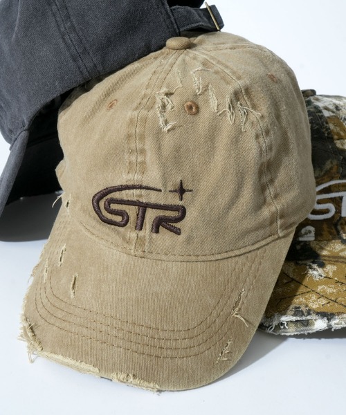 Starting Over(スターティングオーバー)の「【Starting Over/スターティングオーバー】ONE POINT LOGO DAMAGE PROCESSING PIGMENT CAP(キャップ・メンズ・ベージュ/カモフラージュ/ブラック・FREE)」の2枚目の写真