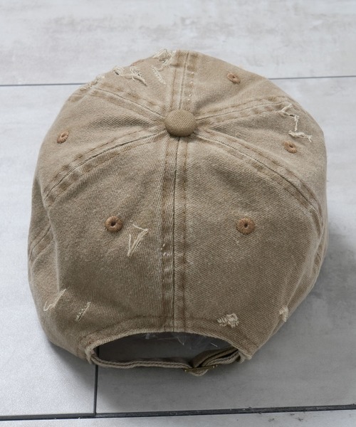 Starting Over(スターティングオーバー)の「【Starting Over/スターティングオーバー】ONE POINT LOGO DAMAGE PROCESSING PIGMENT CAP(キャップ・メンズ・ベージュ/カモフラージュ/ブラック・FREE)」の17枚目の写真