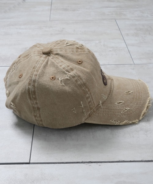 Starting Over(スターティングオーバー)の「【Starting Over/スターティングオーバー】ONE POINT LOGO DAMAGE PROCESSING PIGMENT CAP(キャップ・メンズ・ベージュ/カモフラージュ/ブラック・FREE)」の18枚目の写真