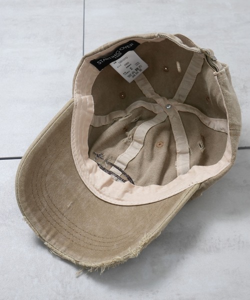 Starting Over(スターティングオーバー)の「【Starting Over/スターティングオーバー】ONE POINT LOGO DAMAGE PROCESSING PIGMENT CAP(キャップ・メンズ・ベージュ/カモフラージュ/ブラック・FREE)」の19枚目の写真