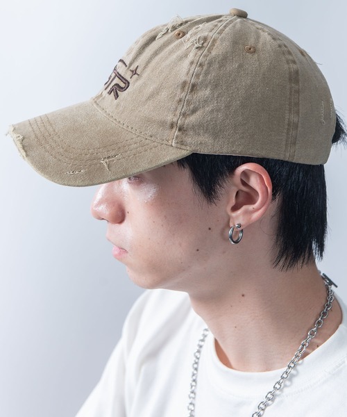 Starting Over(スターティングオーバー)の「【Starting Over/スターティングオーバー】ONE POINT LOGO DAMAGE PROCESSING PIGMENT CAP(キャップ・メンズ・ベージュ/カモフラージュ/ブラック・FREE)」の7枚目の写真