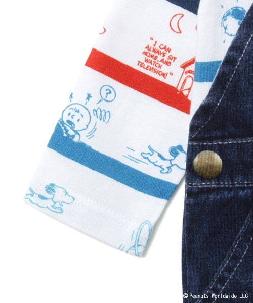 B:MING by BEAMS(ビーミングバイビームス)の「PEANUTS|B:MING / ロンパース15SS(ロンパース・キッズ・インディゴブルー・70/80)」の5枚目の写真
