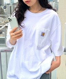 Carhartt | Carhartt(カーハート) /USA規格 ヘビーウェイト ルーズフィット ポケT ビッグサイズ オーバーサイズ ユニセックス ポケット付き コットン 半袖 Tシャツ 5部袖 1/2スリーブ(Tシャツ/カットソー)