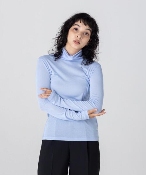 CITEN(シテン)の「<CITEN>ライトシア― タートルネック トップス(Tシャツ/カットソー・レディース・ホワイト/ライトブルー/ブラック/ナチュラル・FREE)」の4枚目の写真