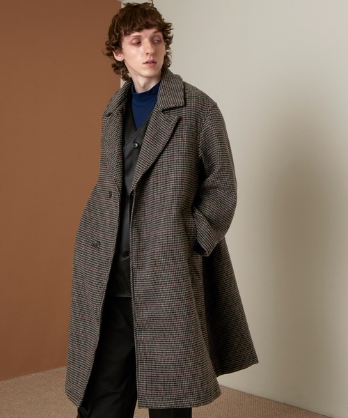 EMMA CLOTHES(エマクローズ)の「オーバーサイズ ビーバーメルトン ロングチェスターコート (EMMA CLOTHES)(チェスターコート・メンズ・ブラック/グレー/オレンジ/ブラック系その他/ベージュ系その他/グレー系その他/ホワイト系その他/ダークブルー/グリーン系その他/グレイッシュベージュ/ブラウン/ネイビー/ブラウン系その他2/ブラウン系その他/チャコールグレー/グレー系その他2/ブラウン系その他3・M/L)」の8枚目の写真