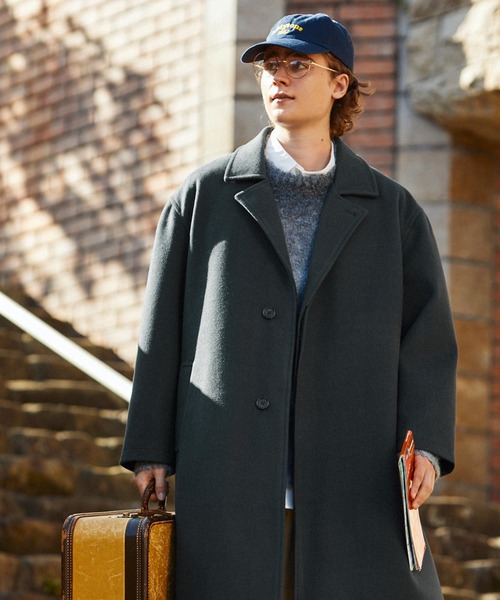 EMMA CLOTHES(エマクローズ)の「オーバーサイズ ビーバーメルトン ロングチェスターコート (EMMA CLOTHES)(チェスターコート・メンズ・ブラック/グレー/オレンジ/ブラック系その他/ベージュ系その他/グレー系その他/ホワイト系その他/ダークブルー/グリーン系その他/グレイッシュベージュ/ブラウン/ネイビー/ブラウン系その他2/ブラウン系その他/チャコールグレー/グレー系その他2/ブラウン系その他3・M/L)」の16枚目の写真