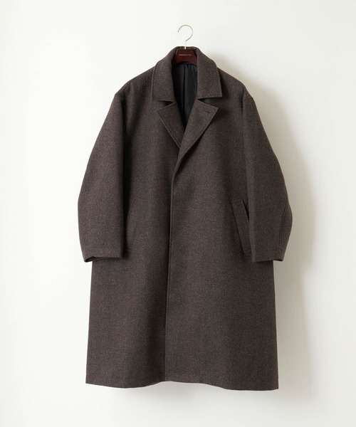EMMA CLOTHES(エマクローズ)の「オーバーサイズ ビーバーメルトン ロングチェスターコート (EMMA CLOTHES)(チェスターコート・メンズ・ブラック/グレー/オレンジ/ブラック系その他/ベージュ系その他/グレー系その他/ホワイト系その他/ダークブルー/グリーン系その他/グレイッシュベージュ/ブラウン/ネイビー/ブラウン系その他2/ブラウン系その他/チャコールグレー/グレー系その他2/ブラウン系その他3・M/L)」の20枚目の写真