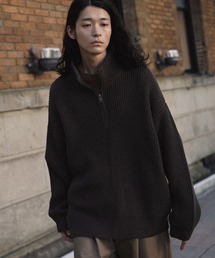 WYM LIDNM | HALF ZIP AZE KNIT(ニット/セーター)