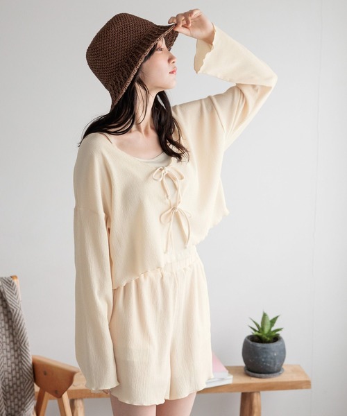 LOWRYS FARM(ローリーズファーム)の「オーシャンパシフィック/ラッシュヨウリュウショートパンツ 108715(ラッシュガード・レディース・ベージュ/ブラック・FREE)」の12枚目の写真