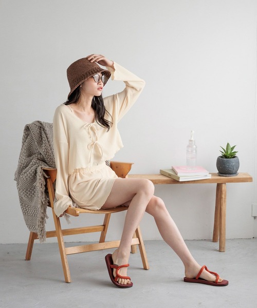 LOWRYS FARM(ローリーズファーム)の「オーシャンパシフィック/ラッシュヨウリュウショートパンツ 108715(ラッシュガード・レディース・ベージュ/ブラック・FREE)」の11枚目の写真