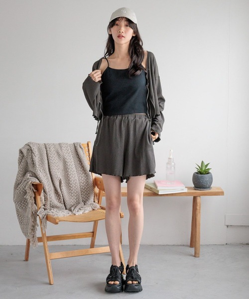 LOWRYS FARM(ローリーズファーム)の「オーシャンパシフィック/ラッシュヨウリュウショートパンツ 108715(ラッシュガード・レディース・ベージュ/ブラック・FREE)」の9枚目の写真