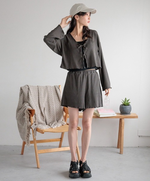 LOWRYS FARM(ローリーズファーム)の「オーシャンパシフィック/ラッシュヨウリュウショートパンツ 108715(ラッシュガード・レディース・ベージュ/ブラック・FREE)」の8枚目の写真