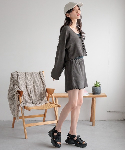 LOWRYS FARM(ローリーズファーム)の「オーシャンパシフィック/ラッシュヨウリュウショートパンツ 108715(ラッシュガード・レディース・ベージュ/ブラック・FREE)」の7枚目の写真