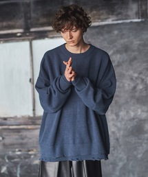 shiki tokyo | OVERSIZED LAYERED DAMEGE KNIT / オーバーサイズレイヤードダメージニット(ニット/セーター)