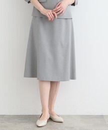 【洗える／UVケア／SETUP可能】千鳥柄フレアスカート