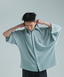 ADAM ET ROPE' | 【WEB限定】ドルマン ハーフスリーブ ルーズビッグ レギュラーカラー シャツ(シャツ/ブラウス)